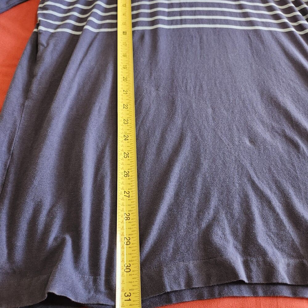 Daniel Cremieux Mens XL Long Sleeve Striped Polo Navy Light Blue Pima Cotton - Picture 7 of 10